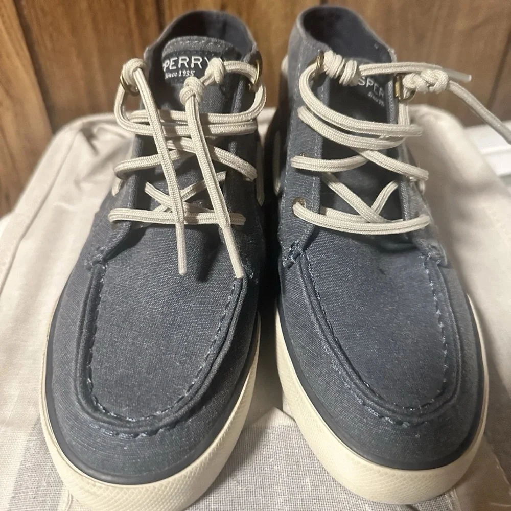 Sperry Denim Blue Pier Crest Ankle Boat Shoes - Size 7